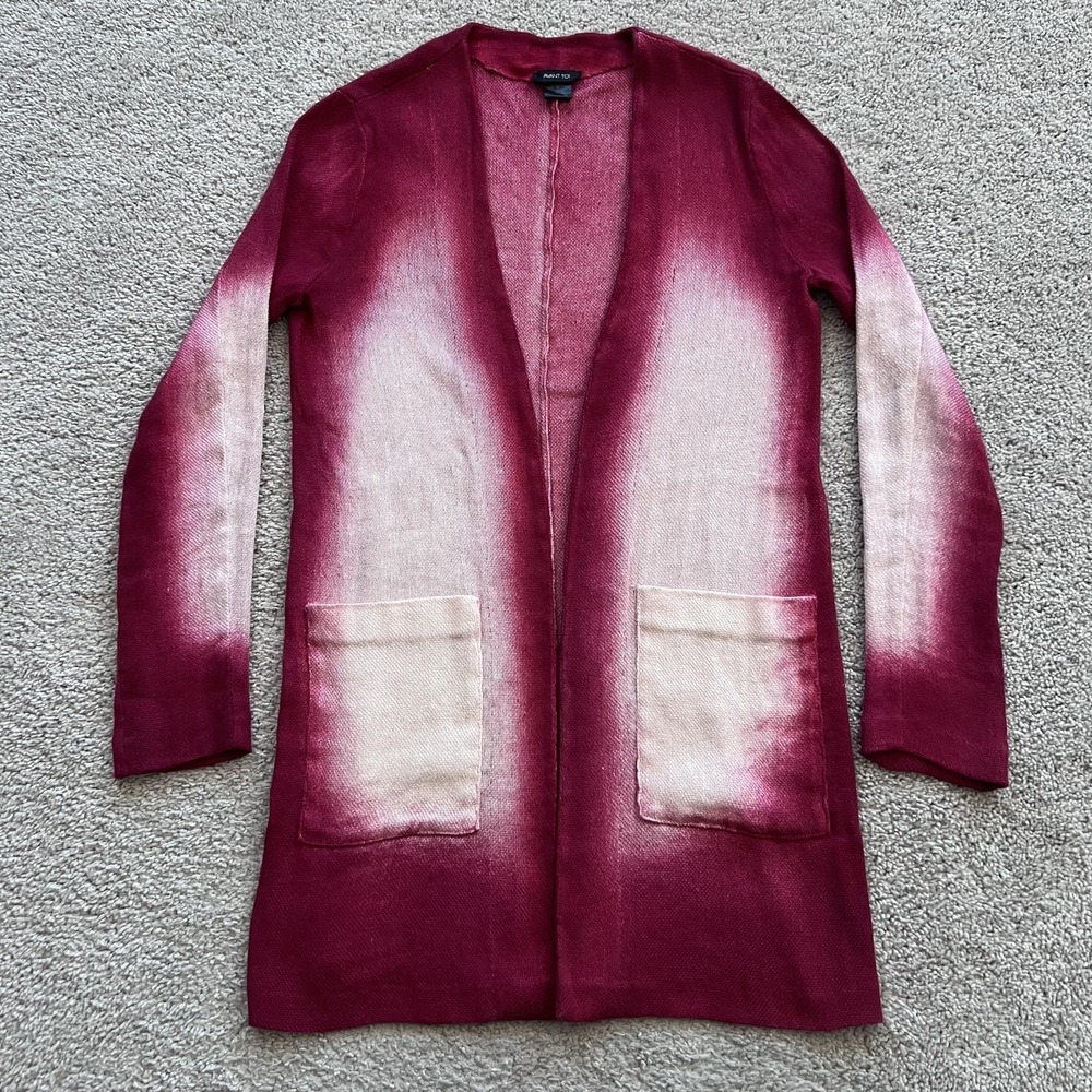 Avant Toi Linen Cotton Cashmere Cardigan Sweater Womens S Red Ombre Open Front
